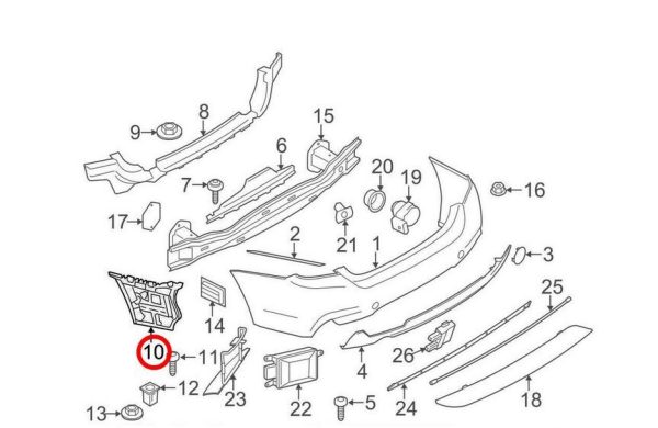 BMW NEW GENUINE 4 SERIES F32 F33 F36 M SPORT REAR BUMPER MOUNT RIGHT O/S 51127428732 - Image 4