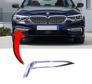 NEW GENUINE BMW 5 SERIES G30 G31 FRONT BUMPER LUXURY LINE CHROME TRIM RIGHT O/S 51117385284