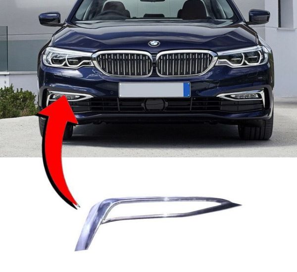 NEW GENUINE BMW 5 SERIES G30 G31 FRONT BUMPER LUXURY LINE CHROME TRIM RIGHT O/S 51117385284