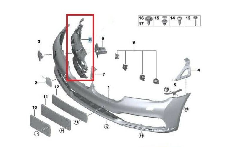 NEW GENUINE BMW 7 SERIES G11 G12 FOG LIGHT SUPPORT BRACKET PAIR SET LEFT + RIGHT 51117357230 + 51117357229 - Image 2