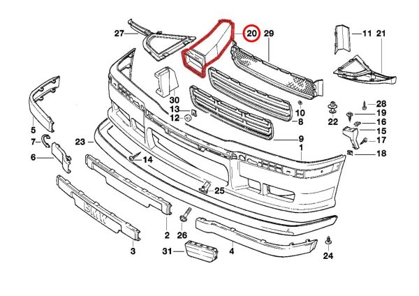 BMW NEW GENUINE E36 FRONT M-TECHNIC BUMPER BRAKE AIR DUCT RIGHT O/S 51712233362 - Image 6