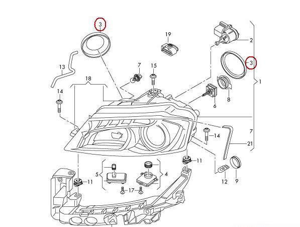 NEW GENUINE VW EOS TIGUAN TOUAREG HEADLIGHT DUST COVER CAP 5N0941607 - Image 4