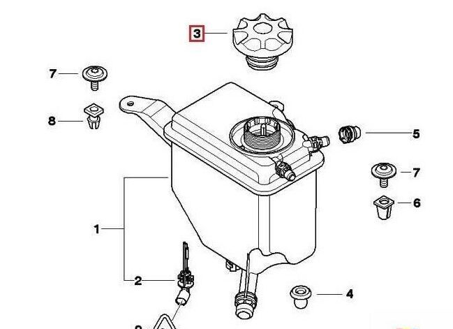 BMW GENUINE 3 4 5 6 7 X5 X6 SERIES RADIATOR COOLANT EXPANSION TANK CAP 17117639021 - Image 4