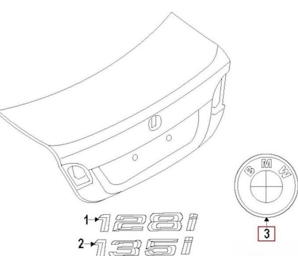 BMW NEW GENUINE 1 SERIES E82 E88 TRUNK EMBLEM BADGE 51147166445 - Image 4