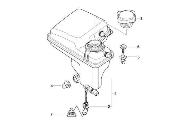 NEW GENUINE BMW 7 SERIES E65 E66 ENGINE COOLANT EXPANSION TANK 17137647713 - Image 8