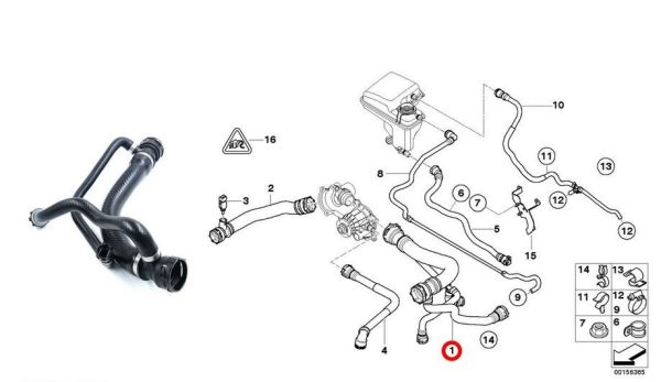 NEW GENUINE BMW 7 SERIES E65 E66 740i 740Li 750i 750Li UPPER RADIATOR HOSE 17127535742 - Image 5