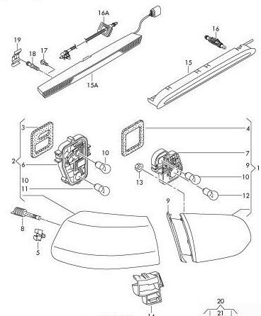 NEW GENUINE VW GOLF 2009-2013 OUTER TAIL LIGHT BULB CARRIER RIGHT O/S 5K0945258 - Image 4