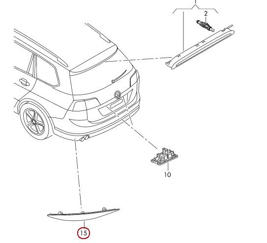 NEW GENUINE VW GOLF MK7 13-17 WAGON ESTATE REAR BUMPER LEFT N/S REFLECTOR 5G9945105 - Image 3