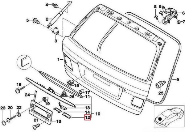 BMW NEW GENUINE 3 SERIES E46 TRUNK RELEASE BUTTON COVER PLATE 51138236268 - Image 3