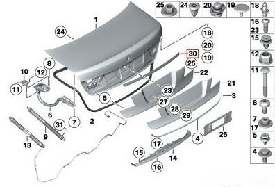 BMW NEW GENUINE 7 SERIES F01 F02 F04 TRUNK DECORATIVE CHROME STRIP 51137217156 - Image 5