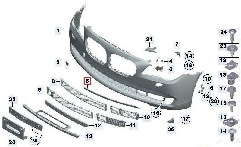 BMW NEW GENUINE 7 SERIES F01 F02 F04 FRONT BUMPER CHROME MOLDING TRIM LEFT N/S 51117197291 - Image 4