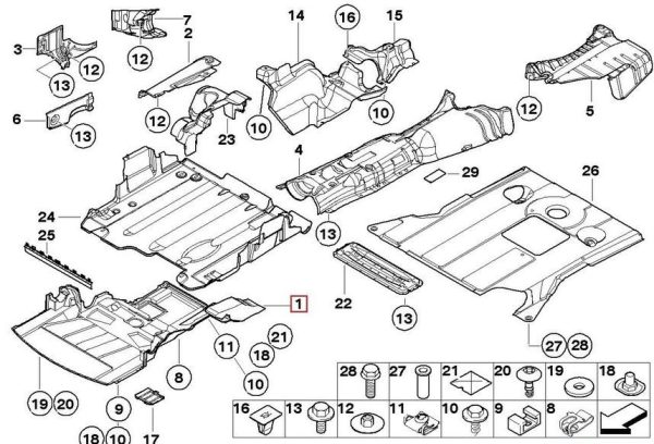 BMW NEW GENUINE 3 SERIES E46 UNDER ENGINE SHIELD COVER SCREENING 51718268344 - Image 5