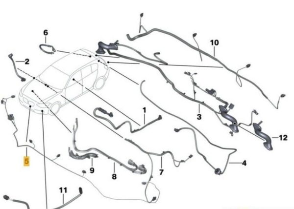 NEW GENUINE BMW 3 SERIES F34 GT FRONT PDC PARKING SENSORS WIRING LOOM 61129326082 - Image 5