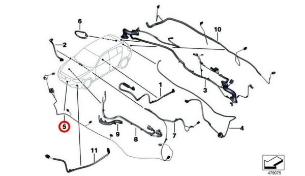 NEW BMW GENUINE 2 3 4 SERIES FRONT APRON CABLE SET 61129327111 - Image 5