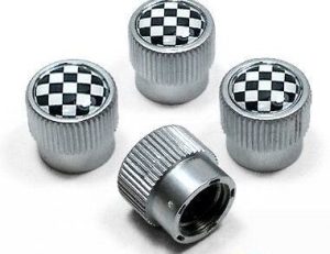 NEW GENUINE MINI CHECKERED FLAG VALVE LOGO STEM CAPS SET FITS FOR ALL MINI 36120422547
