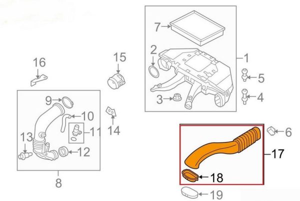 BMW NEW GENUINE X5 SERIES E70 E70 LCI X6 SERIES E71 AIR INTAKE DUCT TUBE 13717798341 - Image 5