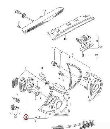 NEW GENUINE VW GOLF MK5 2004-2009 TAIL LIGHT BULB CARRIER RIGHT O/S 1K6945258 - Image 6