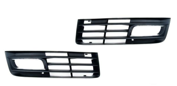 NEW GENUINE AUDI A8 4E 07-10 V10 BUMPER O/S RIGHT N/S LEFT FOG LIGHT GRILL SET 4E0807680K + 4E0807679K