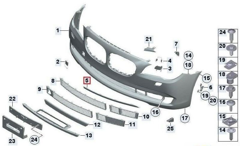 BMW NEW GENUINE 7 SERIES F01 F02 F04 FRONT BUMPER CHROME MOLDING TRIM RIGHT O/S 51117197292 - Image 4