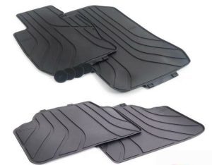 NEW GENUINE BMW 3 SERIES E90 E91 FRONT AND REAR FLOOR BLACK RUBBER MATS PAIR 51472336599 + 51472311000