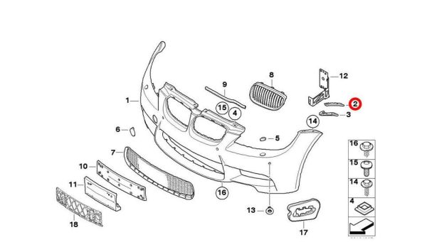 NEW GENUINE BMW 3 SERIES E90 E92 E93 M3 FRONT BUMPER BRACKETS PAIR SET N/S + O/S 51117907205 + 51117907206 - Image 9