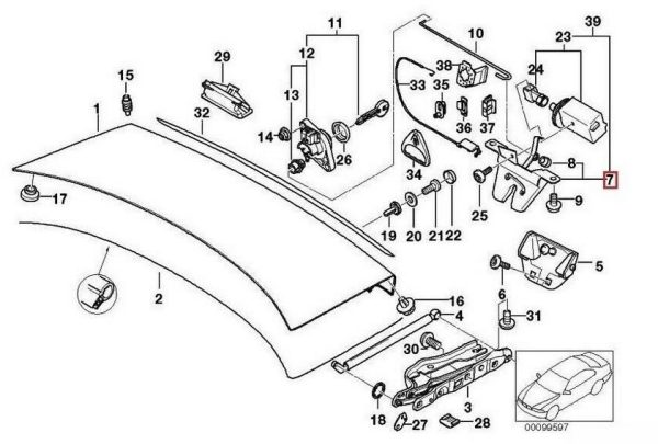 BMW NEW GENUINE 5 SERIES E39 SEDAN SALOON REAR TRUNK LID LATCH LOCK 51248172177 - Image 7