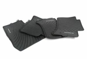 NEW GENUINE PORSCHE CAYENNE 11-14 FRONT AND REAR BLACK RUBBER FLOOR MATS LHD 958044801551E0