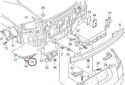 NEW GENUINE AUDI TT 03-06 O/S RIGHT REAR BUMPER SUPPORT BRACKET 8N0807454 - Image 4