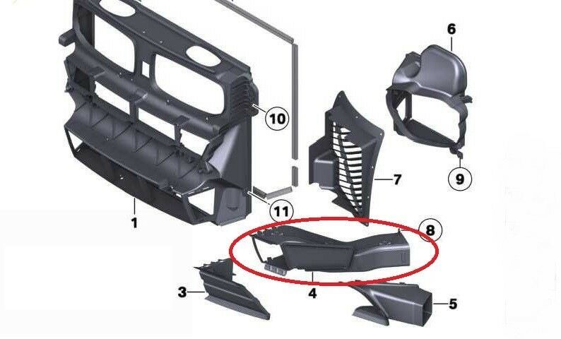 BMW NEW GENUINE X5 SERIES E70 LCI FRONT RIGHT BRAKE AIR DUCT O/S 51747222878 - Image 5
