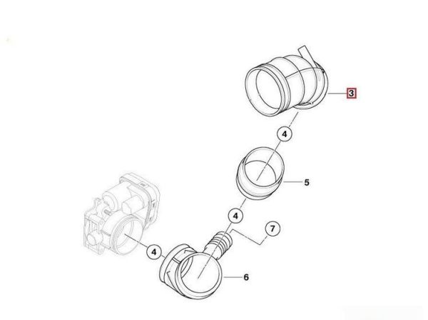 BMW NEW GENUINE 3 Z3 E46 E36 AIR FLOW INTAKE RUBBER BOOT HOSE PIPE 13541438761 - Image 5