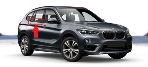 BMW NEW X1 E84 REAR DOOR WINDOW SWEEP MOLDING WEATHERSTRIP GLOSS BLACK RIGHT 51352990882