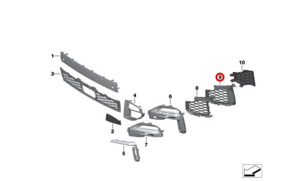 NEW GENUINE BMW X5 SERIES G05 M SPORT FRONT BUMPER GRILL RIGHT O/S 51118069210 - Image 4