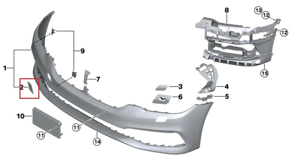 NEW GENUINE BMW 5 SERIES G30 G31 FLAP FOR TOWING EYE FRONT BUMPER 51117427448 - Image 5