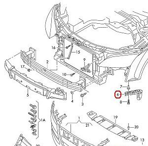 NEW GENUINE AUDI TT 07-14 N/S LEFT FRONT BUMPER SUPPORT BRACKET 8J0807183B - Image 5