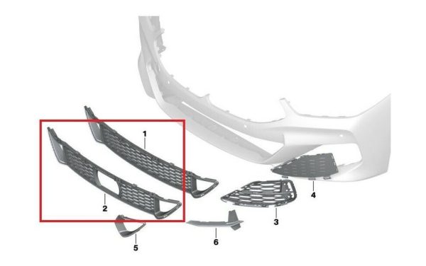 NEW GENUINE BMW 8 SERIES G14 G15 FRONT M SPORT BUMPER CENTER LOWER GRILL 51118074420 - Image 2