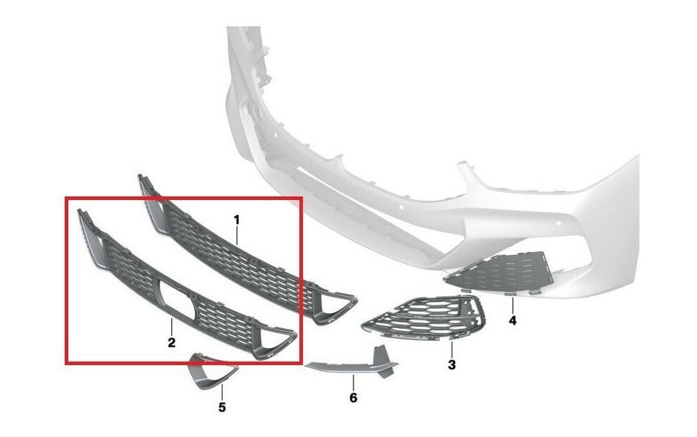 NEW GENUINE BMW 8 SERIES G14 G15 FRONT M SPORT BUMPER CENTER LOWER GRILL 51118074420 - Image 2