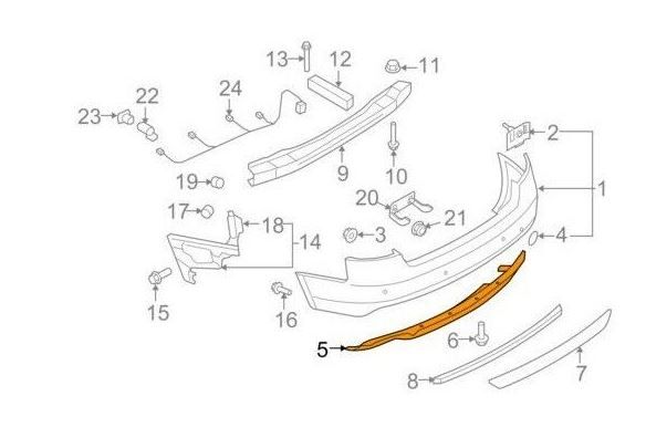 NEW GENUINE AUDI A5 S-LINE 2012 - 2016 REAR BUMPER DIFFUSED TRIM 8T0807521G01C - Image 4