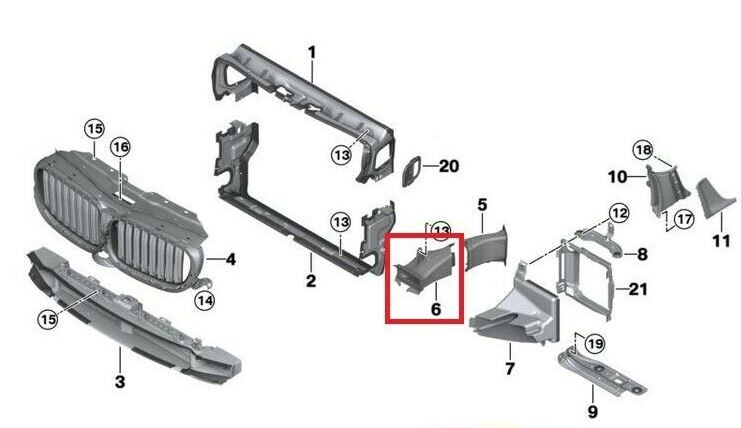 NEW GENUINE BMW 5 SERIES G30 G31 FRONT BRAKE AIR DUCT LEFT N/S 51747383851 - Image 4