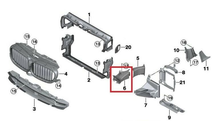 NEW GENUINE BMW 5 SERIES G30 G31 FRONT BRAKE AIR DUCT RIGHT O/S 51747383852 - Image 4
