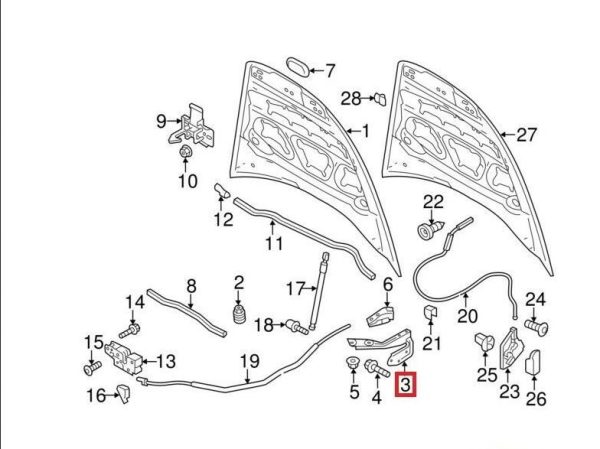 NEW GENUINE PORSCHE CAYENNE 2011 - 2018 FRONT ENGINE HOOD BONNET RIGHT HINGE 95851130210 - Image 4