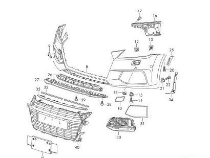 NEW GENUINE AUDI TT 15-17 S-LINE FRONT BUMPER LOWER CENTER TRIM 8S0807110A3FZ - Image 2
