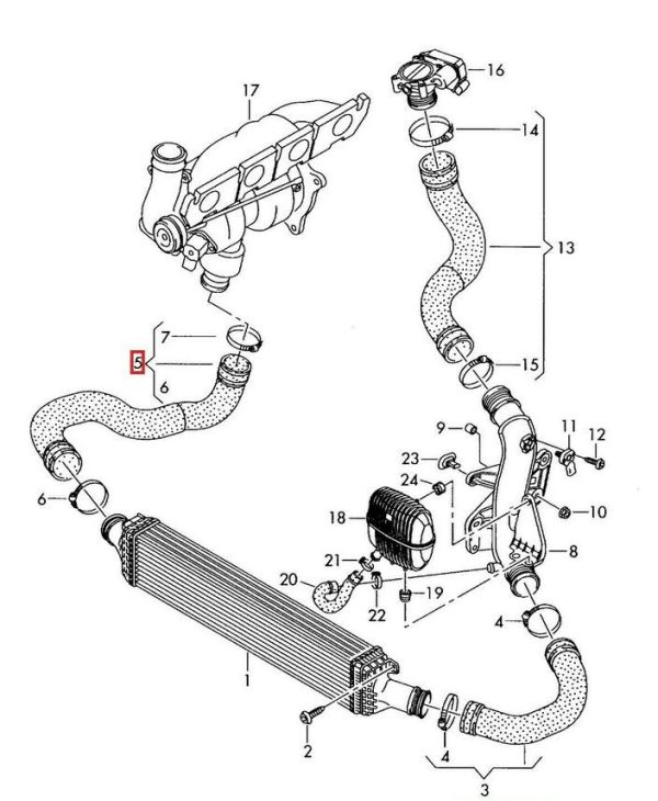 NEW GENUINE AUDI A4 A5 4 - CYLINDER PETROL ENGINE 2.0L PRESSURE HOSE RIGHT 8K0145738AB - Image 4