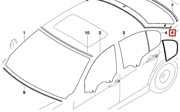 NEW GENUINE BMW 3 SERIES E90 REAR DOOR SIDE WINDOW VENT SEAL RIGHT O/S 51347060220 - Image 4