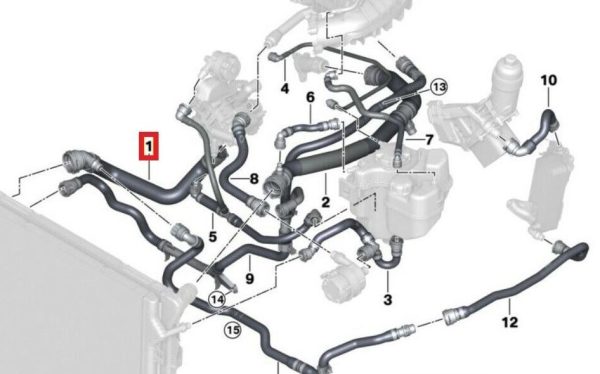 NEW GENUINE BMW PETROL ENGINE COOLANT HOSE RADIATOR TOP-THERMOSTAT 17128662836 - Image 4