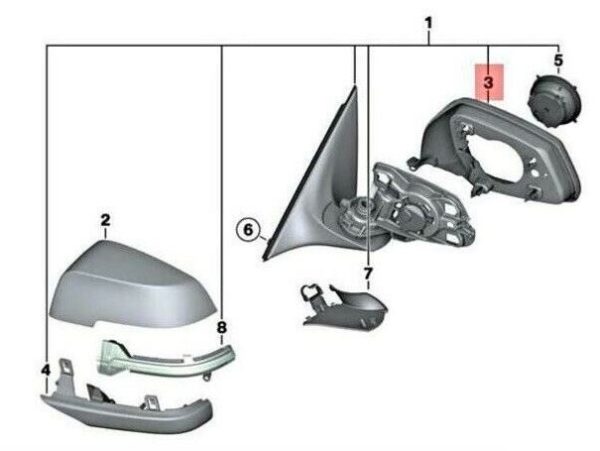 NEW GENUINE BMW BMW F01 F07 F11 F10 LCI SUPPORTING RING LEFT N/S SHADOW LINE 51167308643 - Image 4
