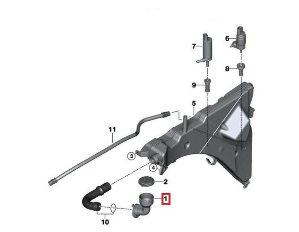 NEW GENUINE BMW X5 F15 X6 F15 WINDSCREEN WASHER FLUID FILLER NECK PIPE 61667325884 - Image 4