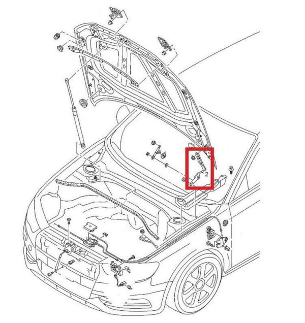 NEW GENUINE AUDI A3/S3 2013 - 2016 FRONT BONET LID HINGE LEFT N/S 8V0823301G - Image 4