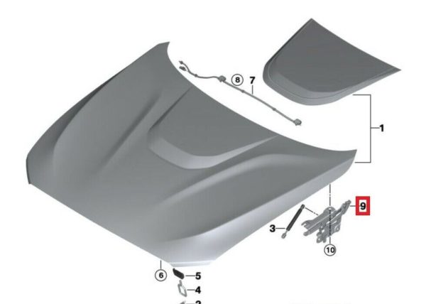 NEW GENUINE BMW BONNET HOOD HINGE RIGHT O/S 41617286344 - Image 4