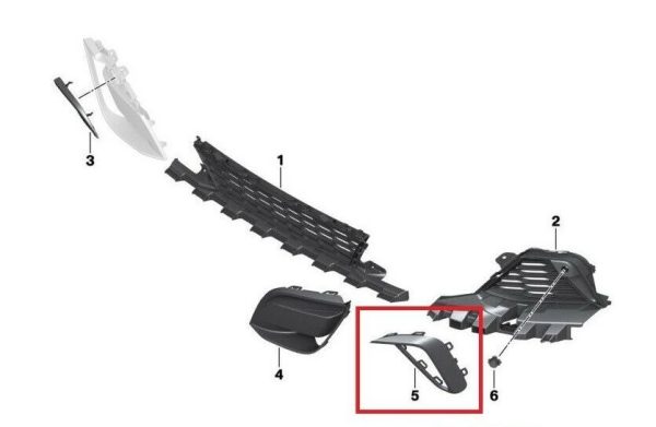 NEW GENUINE BMW Z4 G29 FRONT M SPORT BUMPER TRIM ON GRILL RIGHT O/S 51118079108 - Image 2