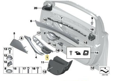 NEW GENUINE BMW 5 SERIES F10 F11 FRONT LEFT DOOR INTERIOR HANDLE 51417225879 - Image 5